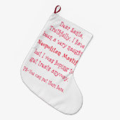 Neopolitanのいけないマスティフ ラージクリスマスストッキング (正面 (吊り時))