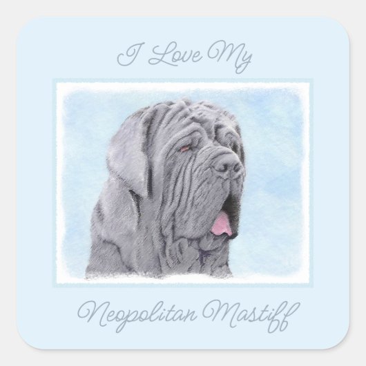 Neopolitan Mastiff Painting - Original Dog Art Squ スクエアシール (正面)