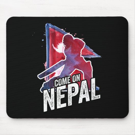 Nepal Cricket Jersey Nepali Flag Supporter Cricket マウスパッド (正面)
