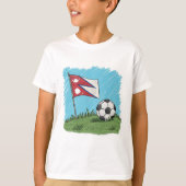 Nepal flag and soccer ball tシャツ (正面)