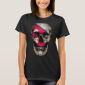 Nepal Flag Skull Nepalese Roots Proud Patriotic Tシャツ (正面)
