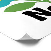 Nepal Flower Market Teal Blossom & Green Leaf ポスター (角)