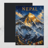 Nepal: Golden Sunrise Mount Everest Art Souvenir (正面/裏面)