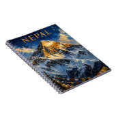Nepal: Golden Sunrise Mount Everest Art Souvenir ノートブック (右側)