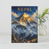 Nepal: Golden Sunrise Mount Everest Art Souvenir 招待状 (スタンド正面)