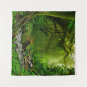 Nepal jungle with riverjungle,forest,ground,river, タペストリー (正面(横))