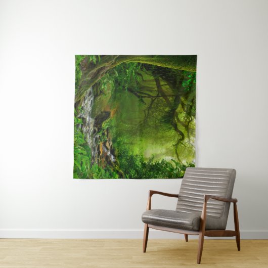 Nepal jungle with riverjungle,forest,ground,river, タペストリー (インサイチュ(横))