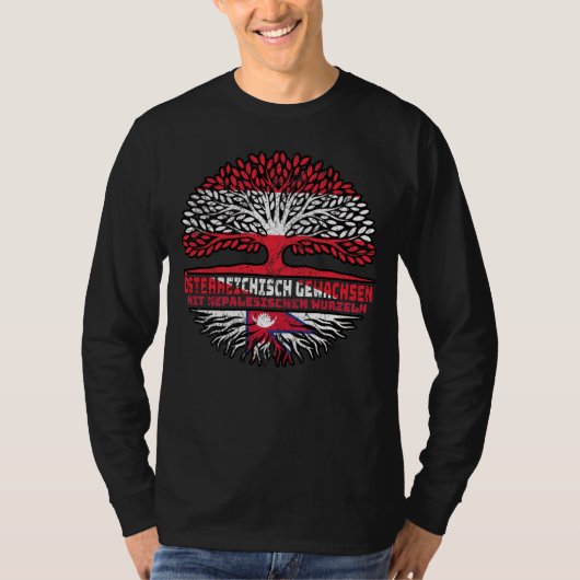 Nepal Nepalesisch Österreichisch Österreich Baum Tシャツ (正面)