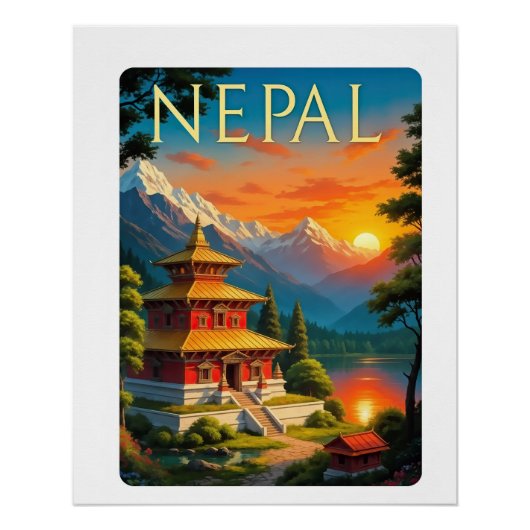 Nepal Travel Poster ポスター (正面)