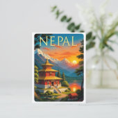 Nepal Travel Poster ポストカード (スタンド正面)