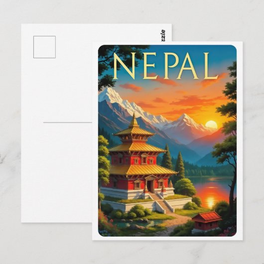Nepal Travel Poster ポストカード (正面/裏面)