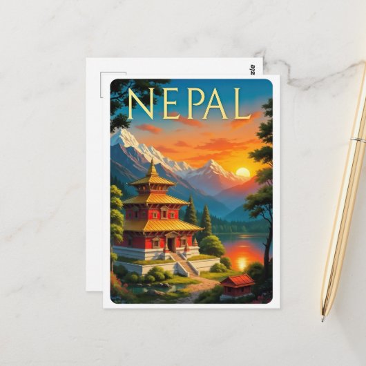 Nepal Travel Poster ポストカード (正面/裏面インサイチュ)