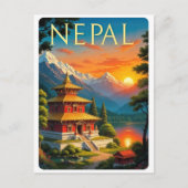 Nepal Travel Poster ポストカード (正面)