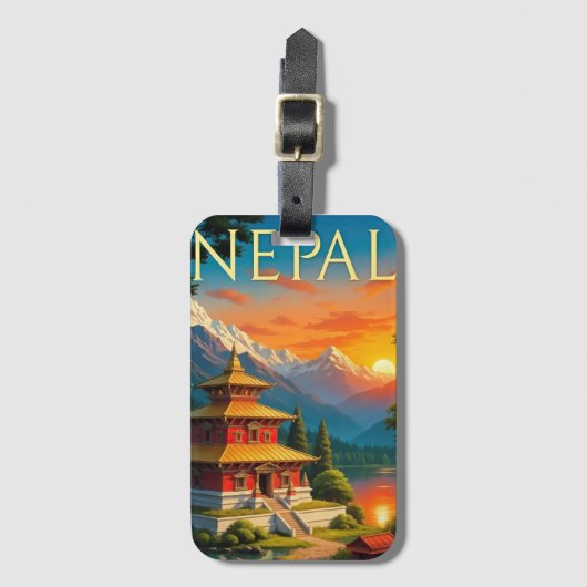 Nepal Travel Poster ラゲッジタグ (正面縦)