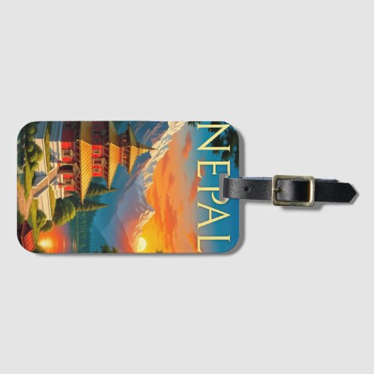 Nepal Travel Poster ラゲッジタグ (正面横)