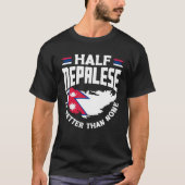 Nepalese Nepal Nepalese Flag Half Nepalese Tシャツ (正面)