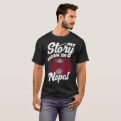 Nepalese Nepal Nepalese Flag My Story Began In Nep Tシャツ (正面フル)