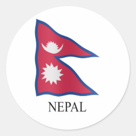 Nepali flag ラウンドシール