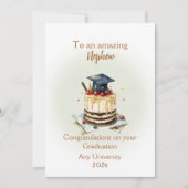 Nephew Graduation Cap and Cake Congratulations (正面)