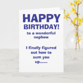 nephew happy birthday greeting card カード (黄色い花)