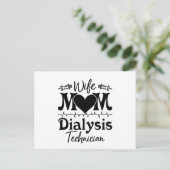Nephrology Tech Nurse Wife Mom Dialysis Technician ポストカード (スタンド正面)