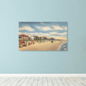 Neptuneビーチ, FL -海フロントホームの表示 キャンバスプリント (インサイチュ (ウッドフロア))