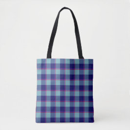 Neptune and Gulf Blue Plaid トートバッグ