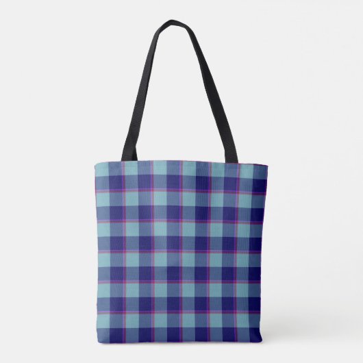 Neptune and Gulf Blue Plaid トートバッグ (裏面)