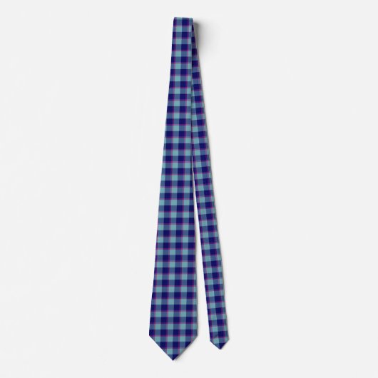 Neptune and Gulf Blue Plaid Neck Tie ネクタイ (正面)