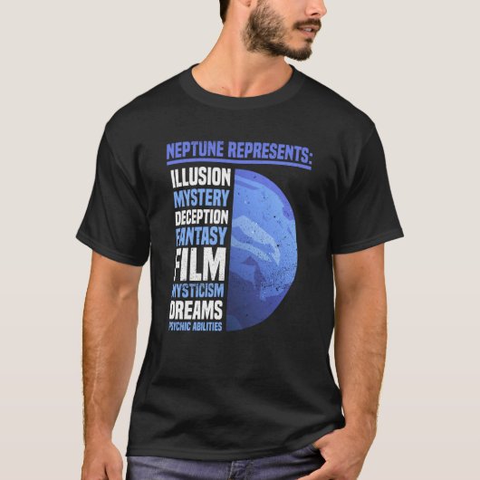Neptune Astrology Spirituality Neptune Planet Tシャツ (正面)