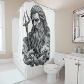 Neptune God - Black Marble Art シャワーカーテン (インサイチュ)