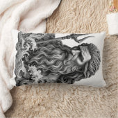 Neptune God - Black Marble Art ランバークッション (ブランケット)