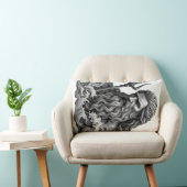 Neptune God - Black Marble Art ランバークッション (椅子)