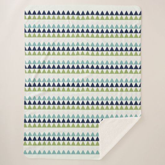 Neptune、Seashell、Green、Navyの三角形 シェルパブランケット (正面)