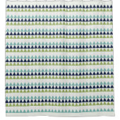 Neptune、Seashell、Green、Navyの三角形 シャワーカーテン (正面)