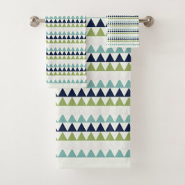 Neptune、Seashell、Green、Navyの三角形 バスタオルセット