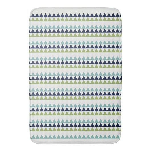 Neptune、Seashell、Green、Navyの三角形 バスマット (正面縦)