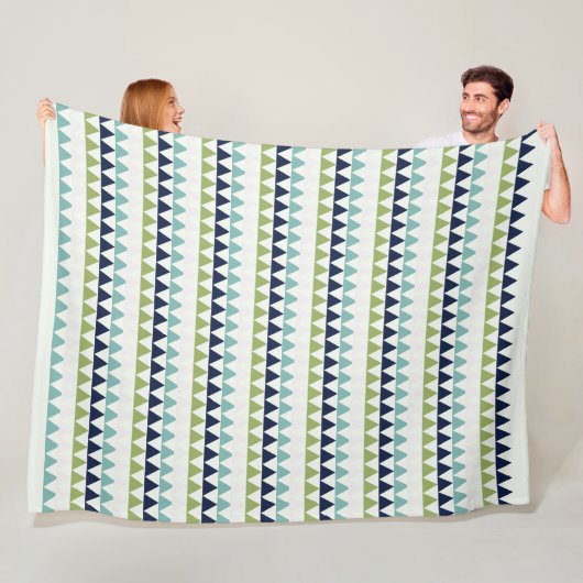 Neptune、Seashell、Green、Navyの三角形 フリースブランケット (インサイチュ)