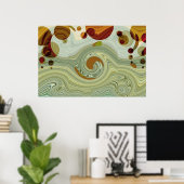 Neptune's MOONS -抽象芸術ポスター ポスター (ホームオフィス)