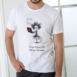 Nerd Humor Valentine T‑Shirt – カスタムテキスト Tシャツ