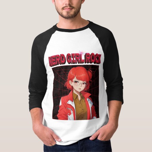 Nerd Rock Girl T-Shirt Tシャツ (正面)