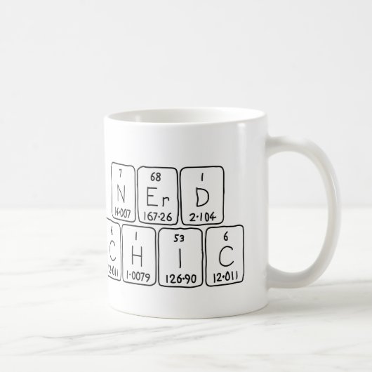 NerdChicの周期表フレーズmag コーヒーマグカップ (右)