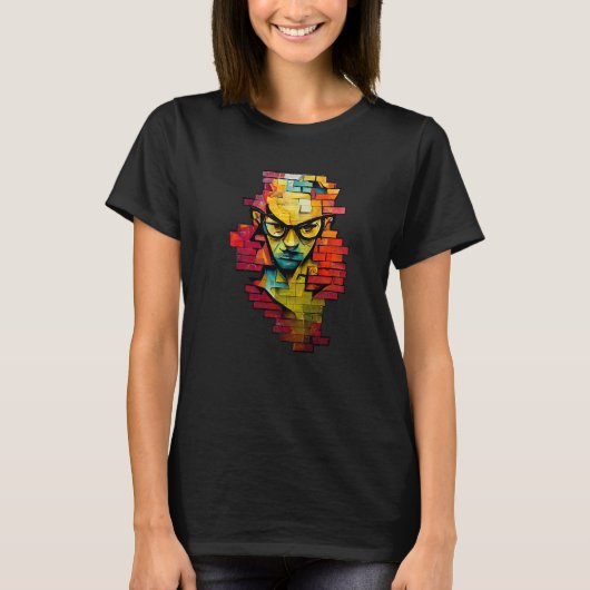 Nerdcore Grafitti Geekstaラップの絵を描おたく Tシャツ (正面)