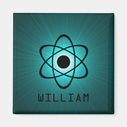 Nerdy原子磁石、ティール(緑がかった色) マグネット (正面)