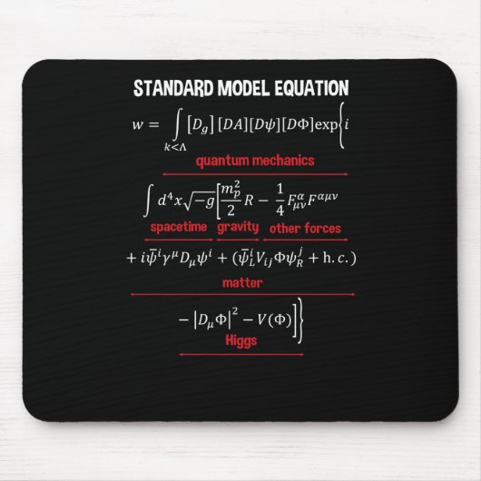 Nerdy標準モデル方程式 – Gift For Physics2 マウスパッド (正面)