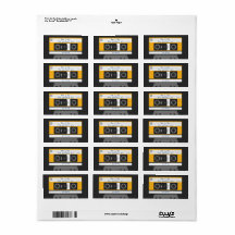 Nerdy 1980のカセットテープギフトラベルシール