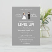 Nerdy 8ビット新婦結婚式招待状 招待状 (スタンド正面)