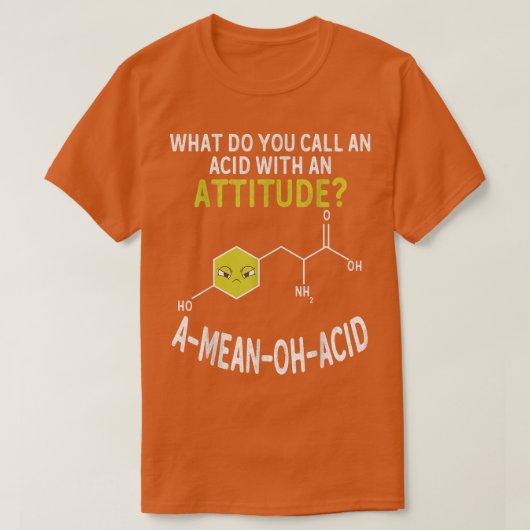 Nerdy Amino Acid Umous Science & Chemistry Pun Tシャツ (デザイン正面)