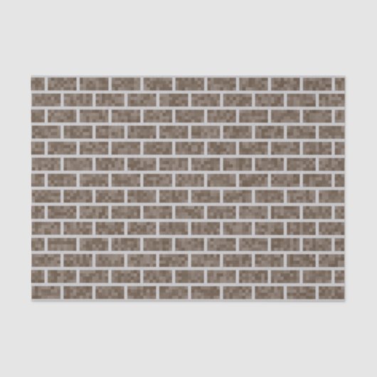 Nerdy、Brown、8ビットグラフィックスのレンガのパターンを表示 薄葉紙 (正面)