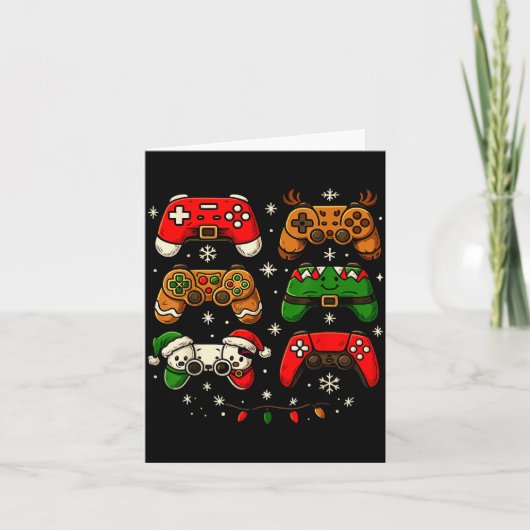 Nerdy Christmas Shirt For Boys Men, Xmas Gaming Co カード (正面)